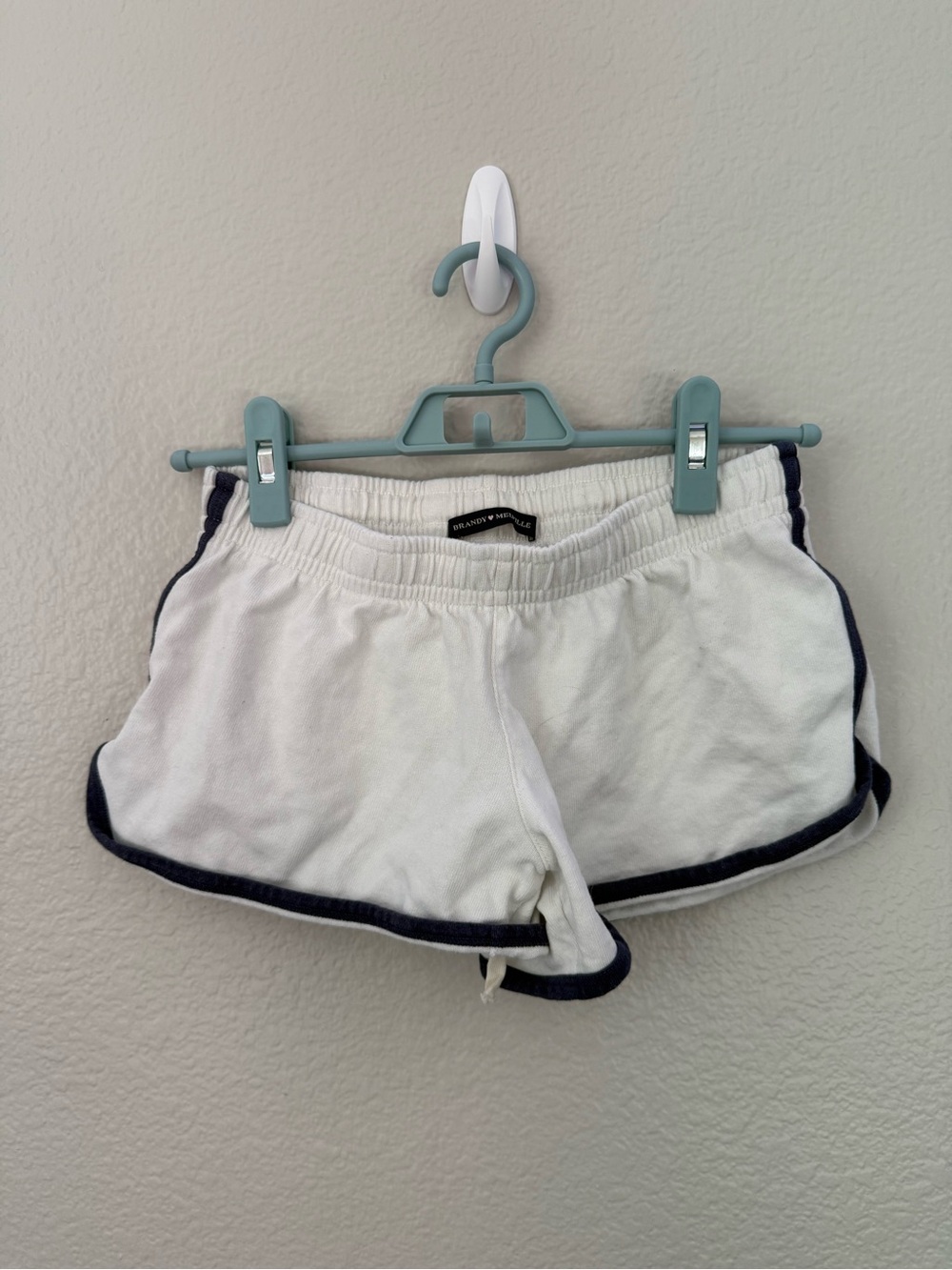 New without Tags Brandy Melville White and Navy Sweat Short